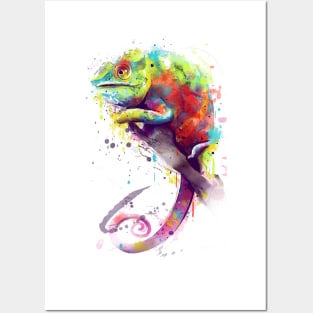 Chameleon Watercolor Posters and Art